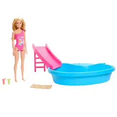 BARBIE - Muñeca Barbie: Juego de piscina Glam