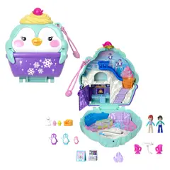 POLLY POCKET - Muñeca Set Estuche de Pingüino de Nieve - Mattel
