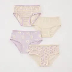 BABY FRESH - Pantys para Niña Pack de 4 unidades Cintura elásticada de Algodón