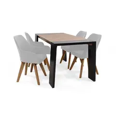 MICA - Juegos de comedor Moderno para 4 Personas (Comedor + 4 Sillas)