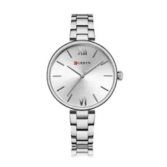 CURREN - Reloj Para Mujer KREb7119 - Reloj Análogo Acero inoxidable Plateado