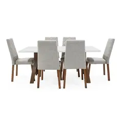MICA - Juegos de comedor Moderno Para 6 Personas (Comedor + 6 Sillas)
