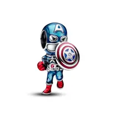 PANDORA - Charm Capitán América de Los Vengadores de Marvel Plata Esterlina