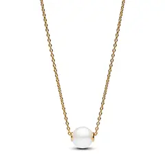 PANDORA - Collar Perla Cultivada de Agua Dulce Recubrimiento en Oro