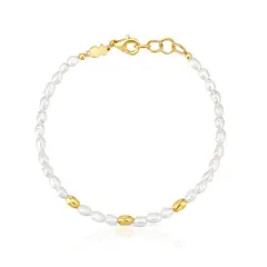 TOUS - Pulsera con perlas cultivadas y baño de oro de 18 kt sobre plata Gloss