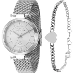 INVICTA - Reloj para Mujer Ocean Voyage . Reloj Análogo Acero inoxidable Plateado