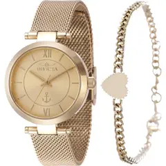 INVICTA - Reloj para Mujer Ocean Voyage . Reloj Análogo Acero inoxidable Dorado