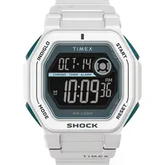 TIMEX - Reloj para Hombre Command Encounter . Reloj Digital Resina Blanco