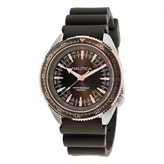 NAUTICA - Reloj para Hombre Vintage . Reloj Análogo Silicona Marrón