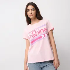 SYBILLA - Camiseta Mujer con Estampado Manga corta de Algodón