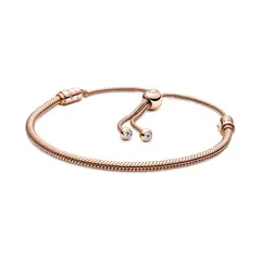 PANDORA - Brazalete Moments Diseño Cadena de Serpiente con Cierre Deslizante Recubrimiento en Oro Rosa