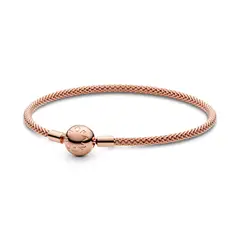 PANDORA - Brazalete Moments Malla Recubrimiento en Oro Rosa