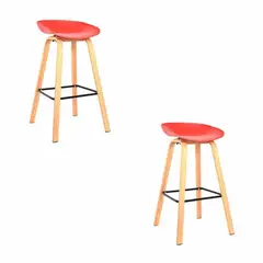 EKONOMODO - Silla de Bar con Patas de Madera 85 x 50 x 40 cm