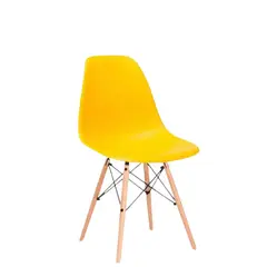 EKONOMODO - Silla de Comedor Moderna en Polipropileno con Patas de Madera 83 x 48 x 53 cm