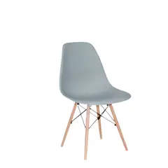 EKONOMODO - Silla de Comedor Moderna en Polipropileno con Patas de Madera 83 x 48 x 53 cm
