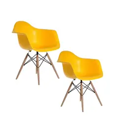 EKONOMODO - Set X2 Silla de Comedor con Patas de Madera 80 x 62 x 58 cm