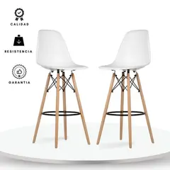 EKONOMODO - Silla de Bar con Patas de Madera 111 x 51 x 53 cm
