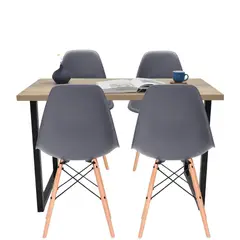 EKONOMODO - Juego de Comedor Moderno para 4 Personas (Comedor + 4 Sillas)