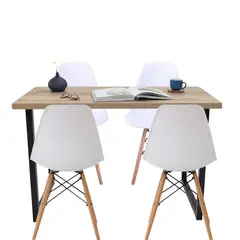 EKONOMODO - Juego de Comedor Moderno para 4 Personas (Comedor + 4 Sillas)