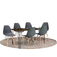 EKONOMODO - Juego de Comedor Moderno para 6 Personas (Comedor + 6 Sillas)