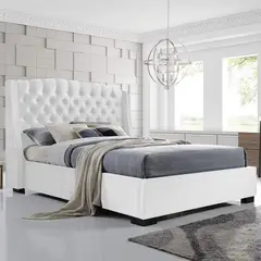 EKONOMODO - Colchón con Base Cama Doble Firmeza Media Ortopédico con Pillow Resortado 140 x 190 cm + Cabecero Combo - 0% Interés a 3, 6 o 12 Cuotas Pagando con tu CMR Banco Falabella