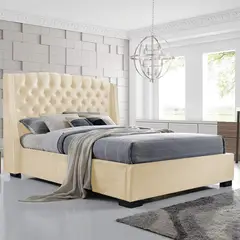EKONOMODO - Colchón con Base Cama Queen Firmeza Media Ortopédico Doble Cara Resortado 160 x 190 + Cabecero Combo
