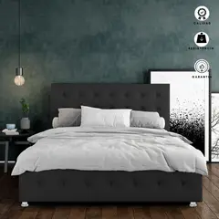 EKONOMODO - Colchón con Base Cama Doble Firmeza Media Ortopédico con Pillow Resortado 140 x 190 cm + Cabecero Combo - 0% Interés a 3 Cuotas Pagando con tu CMR Banco Falabella