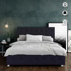 EKONOMODO - Colchón con Base Cama Queen Firmeza Media Ortopédico Doble Cara Resortado 160 x 190 + Cabecero Combo - 0% Interés a 3 Cuotas Pagando con tu CMR Banco Falabella
