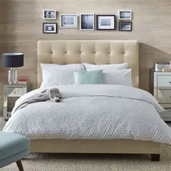 EKONOMODO - Colchón con Base Cama Doble Firmeza Media Ortopédico con Pillow Resortado 140 x 190 cm + Cabecero Combo