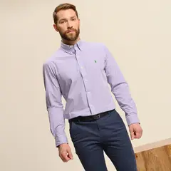 POLO RALPH LAUREN - Camisa Hombre de Rayas Manga larga de Algodón Custom Fit