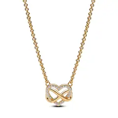 PANDORA - Collar Corazón Infinito Brillante Recubrimiento en Oro