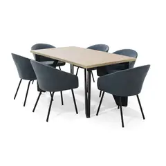MICA - Juegos de comedor Moderno Para 6 Personas (Comedor + 6 Sillas)