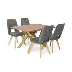 MICA - Juegos de comedor Moderno para 4 Personas (Comedor + 4 Sillas)