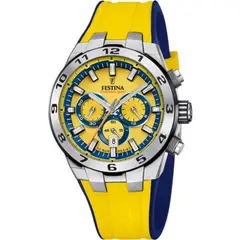 FESTINA - Reloj para Hombre Chrono bike . Reloj Análogo Caucho Amarillo