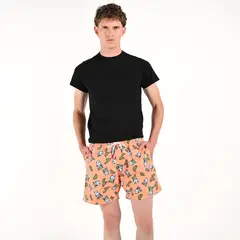 BEARCLIFF - Pantaloneta de baño Hombre con Estampado con forro