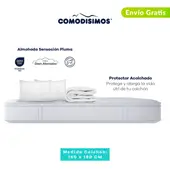 COMODISIMOS - Colchón Queen Firmeza Media Ortopédico Resortado Doble Cara Línea Advance 160 x 190 cm + 2 Almohadas + Protector Comodísimos