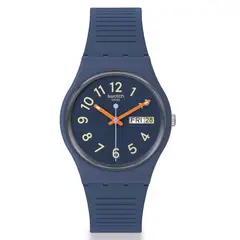 SWATCH - Reloj Unisex TRENDY LINES AT NIGHT. Reloj Silicona Azul SO28I700