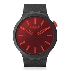 SWATCH - Reloj Unisex MIDNIGHT MODE. Reloj Plástico Negro SB05B111