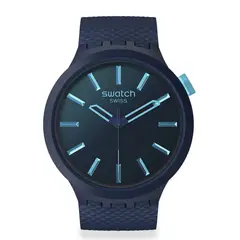 SWATCH - Reloj Unisex INDIGO GLOW. Reloj Plástico Azul SB05N113