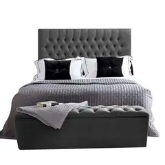 EKONOMODO - Colchón con Base Cama Doble Firmeza Media Ortopédico con Pillow Resortado 140 x 190 cm + Cabecero Combo - 0% Interés a 3 Cuotas Pagando con tu CMR Banco Falabella
