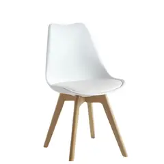 EKONOMODO - Silla de Comedor Moderna en Cuerina con Patas de Matera 112 x 49 x 56 cm