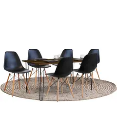 EKONOMODO - Juego de Comedor Moderno para 6 Personas (Comedor + 6 Sillas)