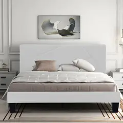 EKONOMODO - Colchón con Base Cama Queen Firmeza Media Ortopédico Doble Cara Resortado 160 x 190 + Cabecero Combo - 0% Interés a 3 Cuotas Pagando con tu CMR Banco Falabella