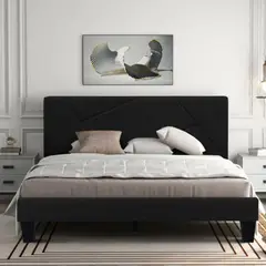 EKONOMODO - Colchón con Base Cama Queen Firmeza Media Ortopédico Doble Cara Resortado 160 x 190 + Cabecero Combo - 0% Interés a 3 Cuotas Pagando con tu CMR Banco Falabella