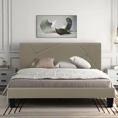 EKONOMODO - Colchón con Base Cama Queen Firmeza Media Ortopédico Doble Cara Resortado 160 x 190 + Cabecero Combo - 0% Interés a 3 Cuotas Pagando con tu CMR Banco Falabella