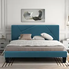 EKONOMODO - Colchón con Base Cama King Firmeza Media Ortopédico Doble Cara Resortado 200 x 200 cm + Cabecero Combo - 0% Interés a 3 Cuotas Pagando con tu CMR Banco Falabella