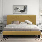 EKONOMODO - Colchón con Base Cama King Firmeza Media Ortopédico Doble Cara Resortado 200 x 200 cm + Cabecero Combo