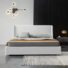 EKONOMODO - Colchón con Base Cama Doble Firmeza Media Ortopédico con Pillow Resortado 140 x 190 cm + Cabecero Combo