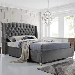 EKONOMODO - Colchón con Base Cama King Firmeza Media Ortopédico Doble Cara Resortado 200 x 200 cm + Cabecero Combo - 0% Interés a 3 Cuotas Pagando con tu CMR Banco Falabella