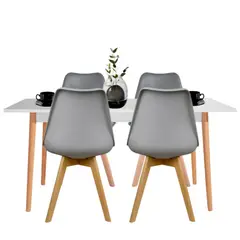 EKONOMODO - Juego de Comedor Moderno para 4 Personas (Comedor + 4 Sillas)